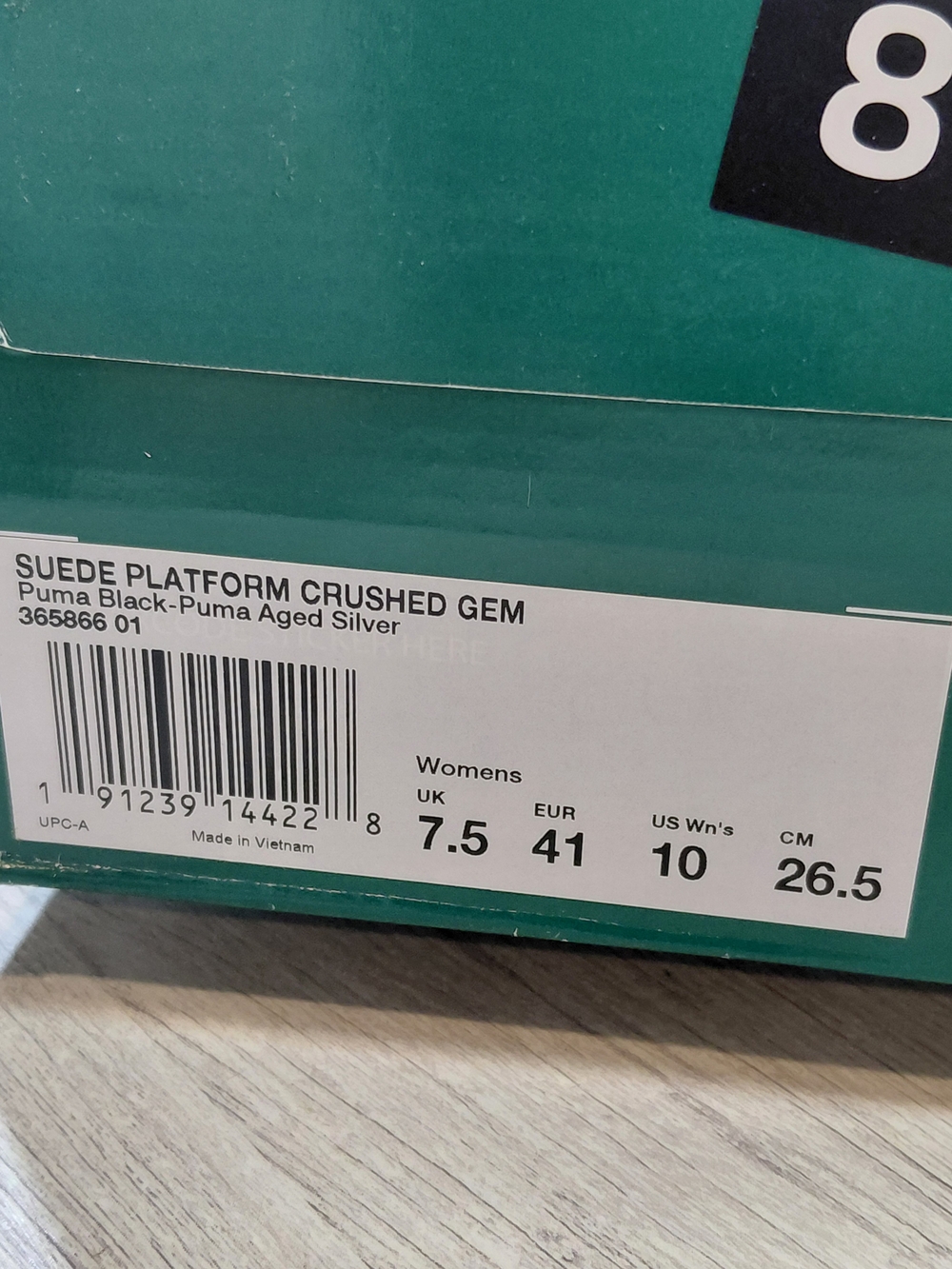 NEW PUMA Womens Suede Platform Crushed Gem Black Sneakers with Glitter Toe W10 - Picture 13 of 13